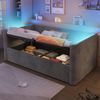 Schlafsofa mit Bettfunktion, Stauraum und LED-Beleuchtung 90x200 cm, Polsterbett, Jugendbett, Einzelbett, Samt Bild 2