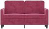 vidaXL 2-Sitzer-Sofa, Samt weinrot, 138 x 77 x 80 cm Bild 3