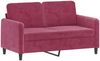 vidaXL 2-Sitzer-Sofa, Samt weinrot, 138 x 77 x 80 cm Bild 2