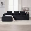 Sofa Sitzfläche 253x158x61 cm, Cordstoff Schwarz – kompakt, modulares DIY-System mit Becherhalter Bild 5