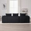 Sofa Sitzfläche 253x158x61 cm, Cordstoff Schwarz – kompakt, modulares DIY-System mit Becherhalter Bild 2