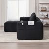 Sofa Sitzfläche 253x158x61 cm, Cordstoff Schwarz – kompakt, modulares DIY-System mit Becherhalter Bild 3