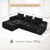 Sofa Sitzfläche 253x158x61 cm, Cordstoff Schwarz – kompakt, modulares DIY-System mit Becherhalter Bild 4