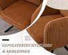 WAHSON OFFICE CHAIRS Bürostuhl Kordsamt-Bürostuhl, ergonomisch, 360° drehbar mit Metallgestell Bild 4