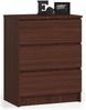 Home Collective Kommode 60 cm breit Holz Highboard Sideboard für Flur Schlafzimmer Wohnzimmer (Kommode Schlafzimmer Kommode mit Schubladen Holz Schrank), Kinderzimmer Organizer, 77 cm hoch mit 3 Schubladen Venge Bild 4