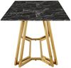 Esstisch 160x90 cm aus goldfarbenem Chrom und schwarzem Glas in Marmoroptik Bild 3