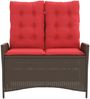 vidaXL Gartenbank Verstellbar mit Kissen Braun Poly Rattan 368242 Bild 3