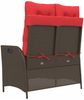 vidaXL Gartenbank Verstellbar mit Kissen Braun Poly Rattan 368242 Bild 5