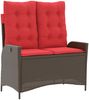 vidaXL Gartenbank Verstellbar mit Kissen Braun Poly Rattan 368242 Bild 2