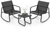 COSTWAY Sitzgruppe, (3-tlg), Balkonset mit 2 Schaukelstühle & Tisch Bild 5