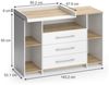 Wickelkommode Oskar Weiß/Goldkraft Eiche 143.2 x 93 cm mit 3 Schubladen Vicco Bild 2