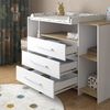 Wickelkommode Oskar Weiß/Goldkraft Eiche 143.2 x 93 cm mit 3 Schubladen Vicco Bild 4