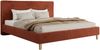 Design Polsterbett LUMARO CLASSIC 180 x 200 cm mit Lattenrost & 12cm hohen Füßen, Doppelbett mit Kopfteil, Konfigurierbar - Orange Plüsch Bild 4