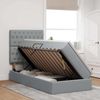 vidaXL Bett mit Stauraum und LED Hellgrau 90 x 200 cm Polyester 3372453 Bild 4