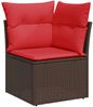 vidaXL 11-tlg. Garten-Sofagarnitur mit Kissen Braun Poly Rattan 3219494 Bild 3