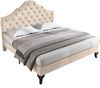 Polsterbett 140x190cm, Lattenrost, Kopfteil verstellbar, Samt, Beige Bild 5