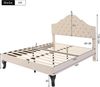 Polsterbett 140x190cm, Lattenrost, Kopfteil verstellbar, Samt, Beige Bild 4