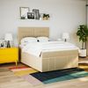 vidaXL Boxspringbett mit Matratze Creme 140x200 cm Stoff 3293996 Bild 5
