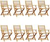 vidaXL Gartenstühle 8 Stk. Klappbar Beige Massivholz Akazie 3214573 Bild 2