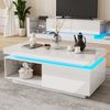 Couchtisch 100 x 50 x 40,3 cm mit LED-Beleuchtung, Hochglanz in Weiß, 1 Schublade Bild 2