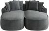 Schlafsofa in Grau aus Chenille, Sitztiefe 122 cm, rahmenloses Moduldesign mit verstellbarem Sitzkissen,67x184x164 cm Bild 4