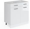 Küchenfront R-Line Weiß Hochglanz 79.2 x 70.8 cm Möbelfront für den Schubladenunterschrank Vicco Bild 5
