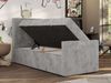 Boxspringbett 90x200 TILIO DUO inkl. Bettkasten & 7-Zonen Multipocket-Matratze, Modernes Jugendbett, Einzelbett - Hellgrau Cord - H4 - Links Bild 4