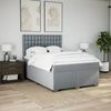 vidaXL Boxspringbett mit Matratze Hellgrau 160x200 cm Stoff 3290553 Bild 3