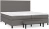 vidaXL Boxspringbett mit Matratze Grau 200x200 cm Kunstleder 3137567 Bild 2