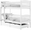 Kids Collective Kinderbett Hochbett Etagenbett 80x180, 90x190, 90x200 cm, mit 2 Schubladen, 80x180 cm von 3. bis 12. Lebensjahr, Weiß Bild 2