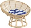 vidaXL Kissen Rund Blau & Weiß Gestreift Ø 60 x11 cm Oxford-Gewebe 361955 Bild 3