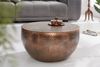 Stylischer Couchtisch MARTELLO No. 1 Aluminium ca. 60cm kupfer used Hammerschlag Bild 2