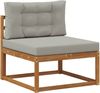 vidaXL Outdoor-Sofagarnitur mit Kissen 7 pcs Natürlich und Hellgrau 3368099 Bild 3