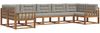 vidaXL Outdoor-Sofagarnitur mit Kissen 7 pcs Natürlich und Hellgrau 3368099 Bild 2