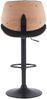 2er Set Barhocker LOSAN - Stoff Natura/schwarz 50x50x94 cm Schwarz Hellbraun Schwarz | Barstuhl Höhenverstellbar Mit Lehne Drehbar Tresenhocker Bild 3