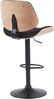 2er Set Barhocker LOSAN - Stoff Natura/schwarz 50x50x94 cm Schwarz Hellbraun Schwarz | Barstuhl Höhenverstellbar Mit Lehne Drehbar Tresenhocker Bild 4