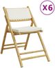vidaXL Bistrostühle 6 Stk. Klappbar mit Cremeweißen Kissen Bambus 3208924 Bild 2