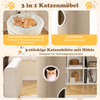 4-stöckiges Katzenhaus für mehrere Katzen erhöhter Haustier-Unterschlupf mit abnehmbarem Plüschbett Braun Bild 5