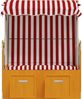 vidaXL Strandkorb mit Dach Poly Rattan und Massivholz Rot & Weiß 318656 Bild 5