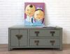 Vintage TV-Stand Hellgrau Kommode Sideboard Lowboard chinesisch asiatisch Kolonial-Stil Antik-Stil Schrank orientalisch Fernost shabby-chic Landhaus Bild 2