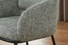 Eleganter Design Stuhl MADRID grau-grün Strukturstoff mit Armlehne schwarz Metall Bild 4