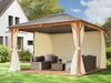 Gartenpavillon 4x4 m Holzoptik, Stahldach Hardtop 4 Seitenteile in champagner Bild 2
