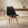Küchenstuhl Schwarz Set 6 Stühle Esszimmer Holz modern Kunststoff Esszimmerstühle Schalenstuhl Holzstühle Bild 2