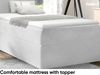 MEBLINI Kinderbett mit Bettkasten MINO 1 100x200 Links – H3/Hellgrau Samt Gepolstert Einzelbett mit Matratze - Polsterbett mit Stauraum - Bett mit Kopfteil – Stauraumbett Bild 4