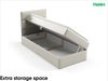 MEBLINI Kinderbett mit Bettkasten MINO 1 100x200 Links – H3/Hellgrau Samt Gepolstert Einzelbett mit Matratze - Polsterbett mit Stauraum - Bett mit Kopfteil – Stauraumbett Bild 5