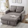 Graues Zweisitzer Klappsofa mit Auszieh-Schlaffunktion, dreistufig verstellbare Rückenlehne, atmungsaktiver Baumwoll-Leinen-Bezug, platzsparendes Design Bild 2
