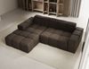 Ecksofa Fogo, Sofa mit Hocker, Couch L-Form, Veloursstoff, Links Sofa, 245 x 68 x 180 cm, Braun Bild 5