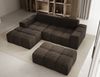 Ecksofa Fogo, Sofa mit Hocker, Couch L-Form, Veloursstoff, Links Sofa, 245 x 68 x 180 cm, Braun Bild 3
