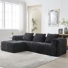 Ecksofa 250x158x60 cm in Schwarz, Chenille, mit Seitentaschen, 3 Kissen und flexiblem Modular-Design Bild 3