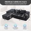 Ecksofa 250x158x60 cm in Schwarz, Chenille, mit Seitentaschen, 3 Kissen und flexiblem Modular-Design Bild 5